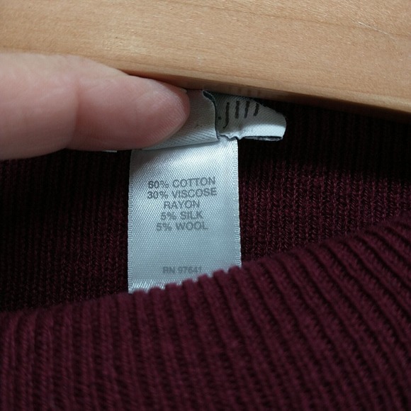 J. Jill Women's Pullover Knit Sweater Red Burgundy Medium Long Sleeve Mock Neck - Picture 10 of 13